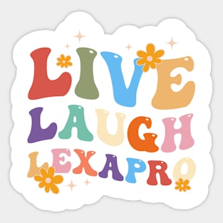 Live Laugh Lexapro Groovy Mental Health Awareness Sticker